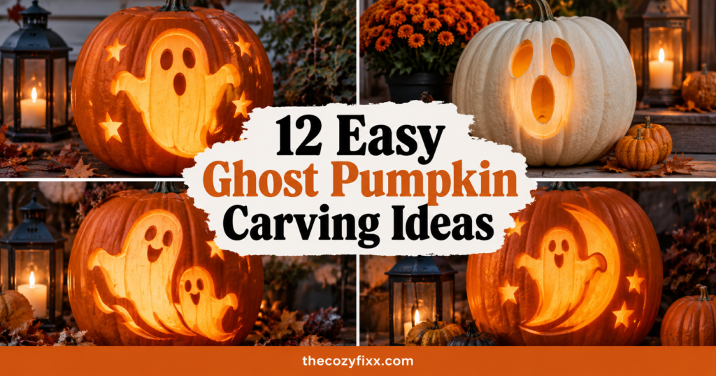 12 Easy Ghost Pumpkin Carving Ideas