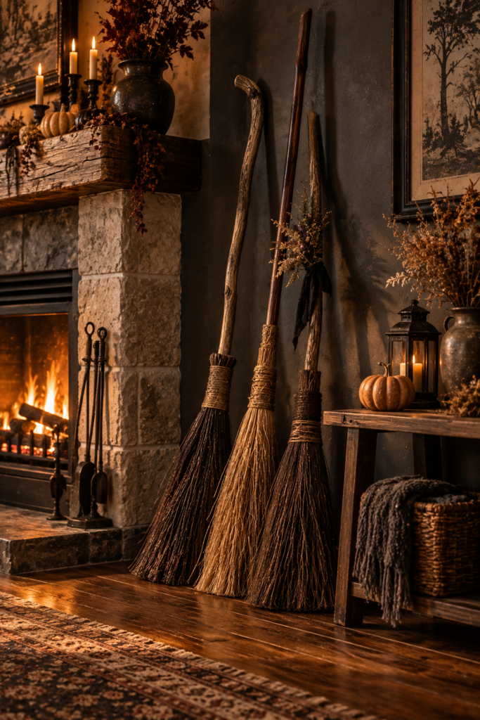 Cosy Autumn Witchy Fireplace Nook
