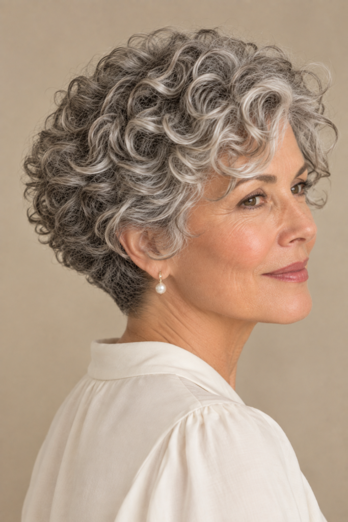 Curly wedge haircut