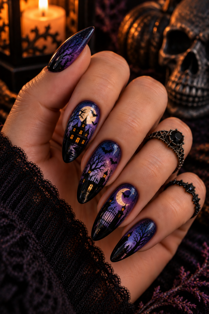 Gothic Haunted Night Manicure