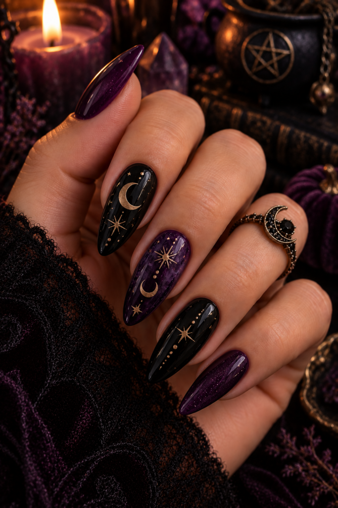 Mystical Celestial Witchy Manicure