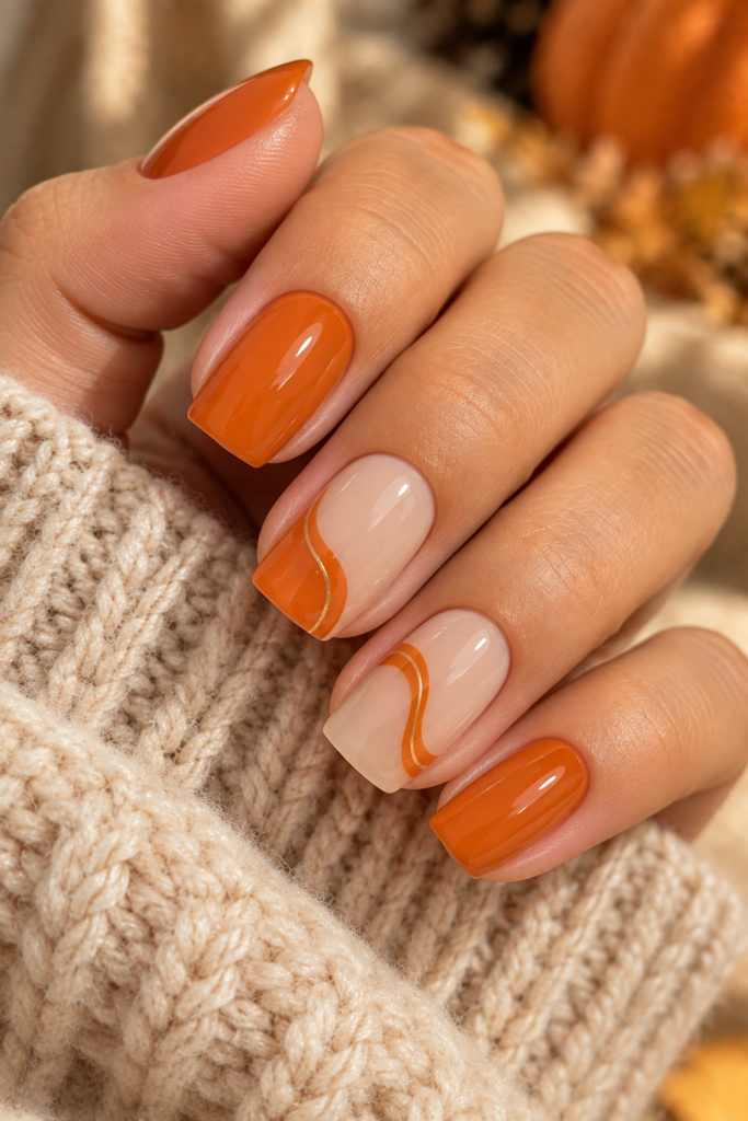 Pumpkin orange nails