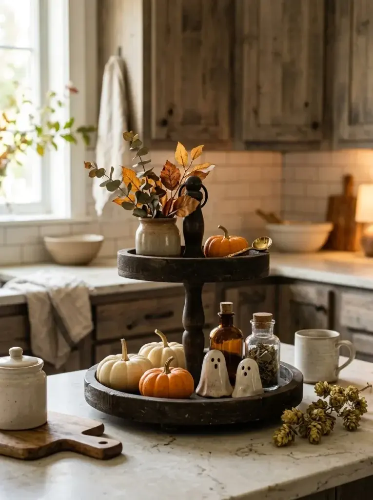Arrange a Halloween Tiered Tray With Contrasting Heights
