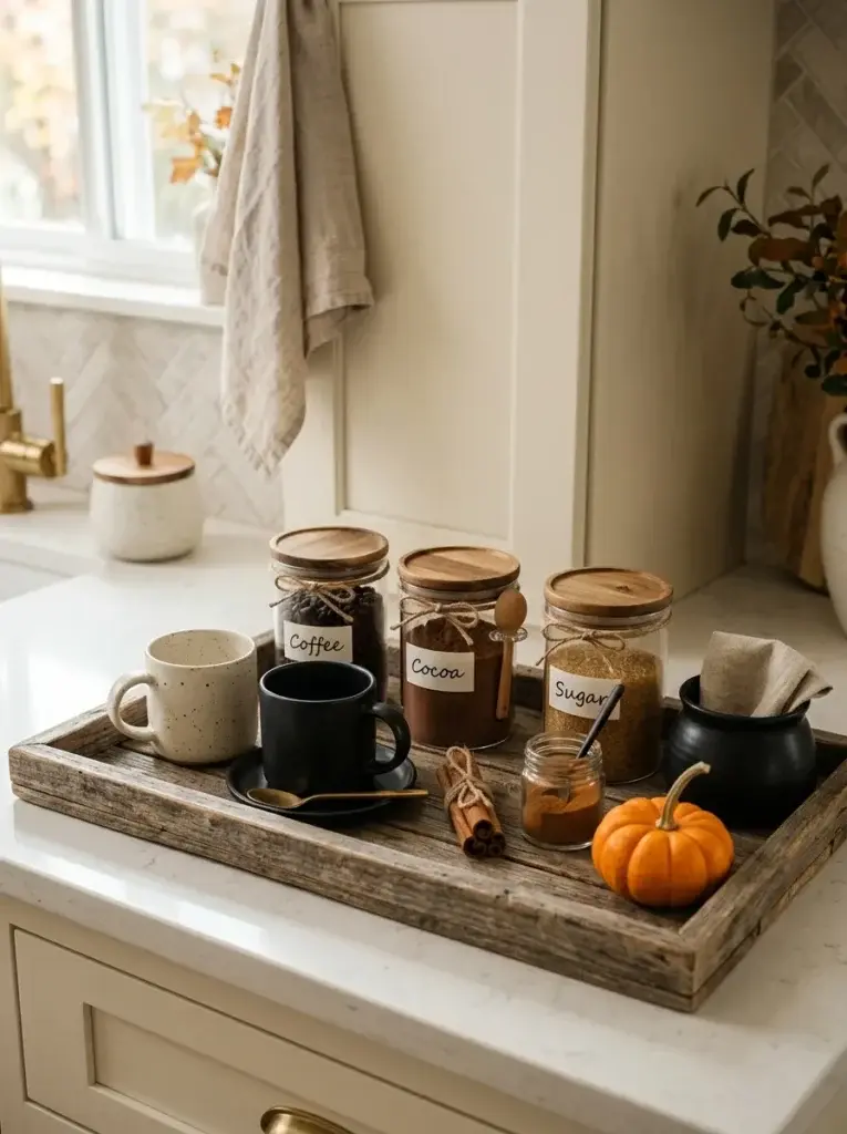 Build a Compact Pumpkin-Spice Coffee and Cocoa Corner