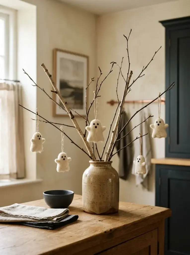 Display Felt Ghosts on a Bare Branch Arrangement